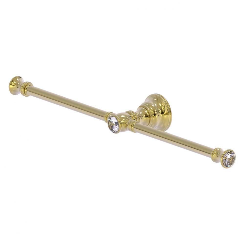 Carolina Crystal Collection 2 Arm Guest Towel Holder - Unlacquered Brass