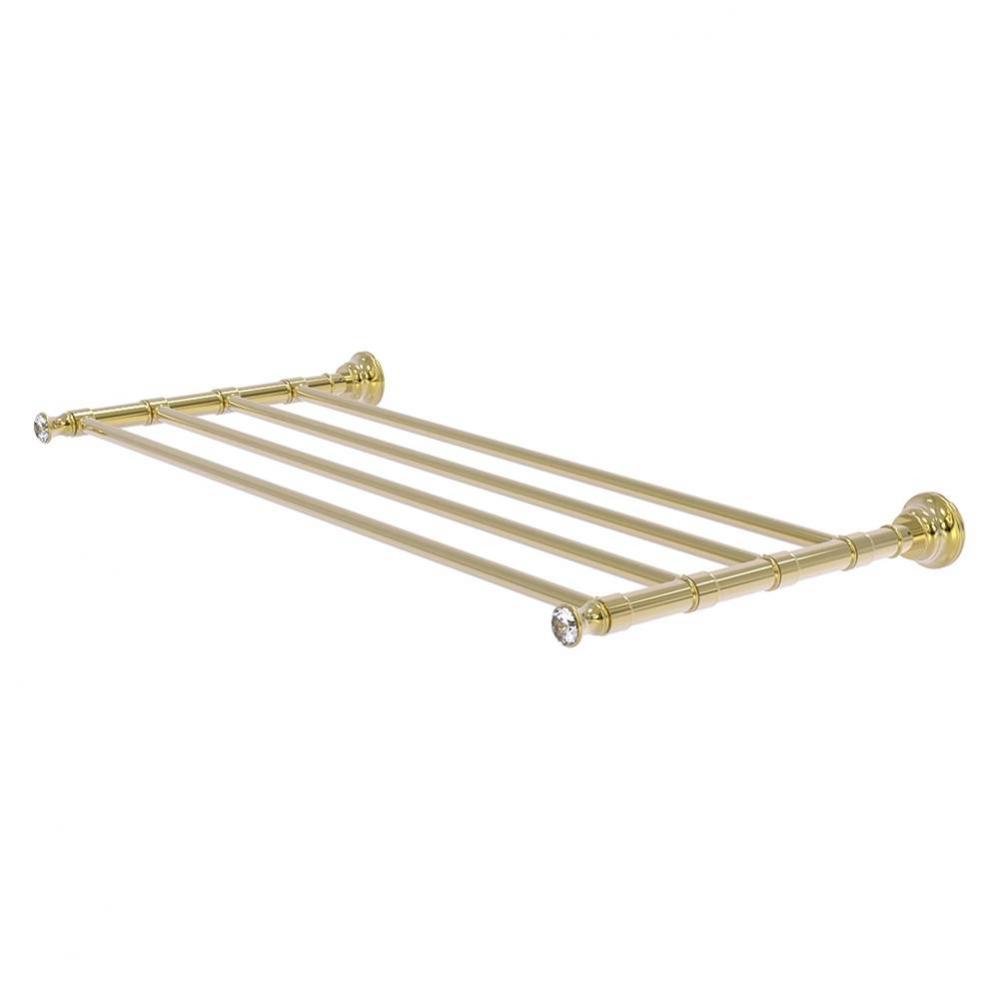 Carolina Crystal Collection 24 Inch Towel Shelf - Unlacquered Brass