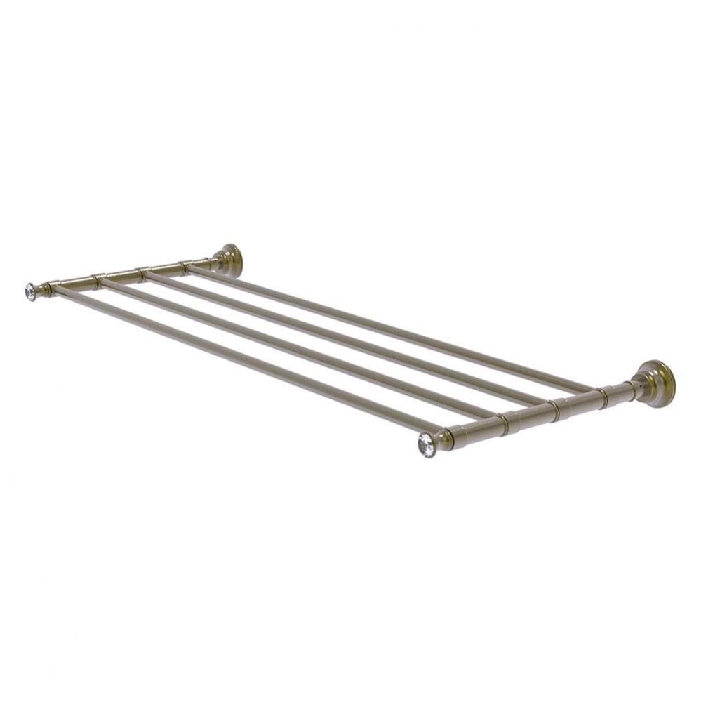 Carolina Crystal Collection 30 Inch Towel Shelf - Antique Brass