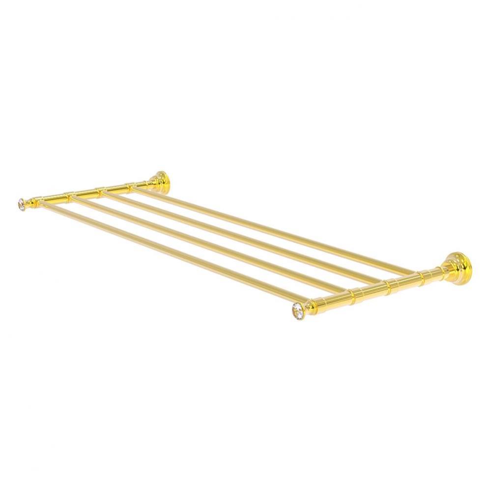Carolina Crystal Collection 30 Inch Towel Shelf - Polished Brass