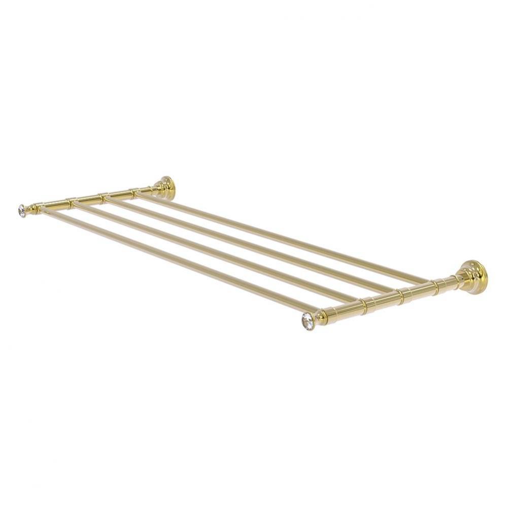 Carolina Crystal Collection 30 Inch Towel Shelf - Unlacquered Brass