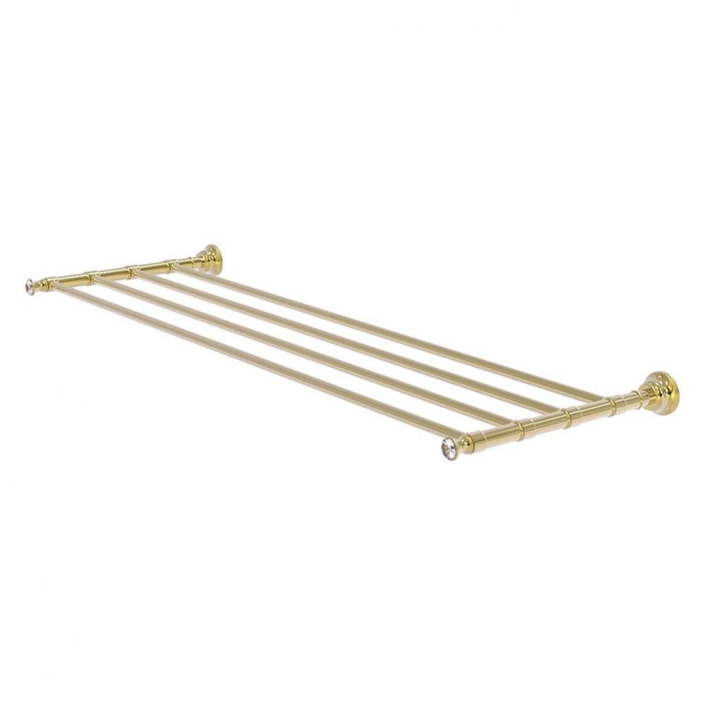 Carolina Crystal Collection 36 Inch Towel Shelf - Unlacquered Brass