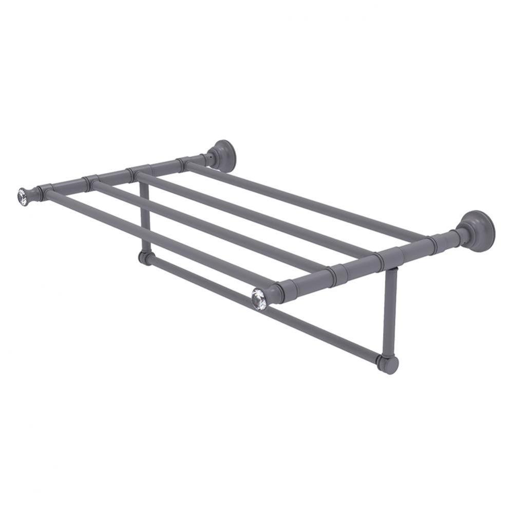 Carolina Crystal Collection 24 Inch Towel Shelf with Integrated Towel Bar - Matte Gray