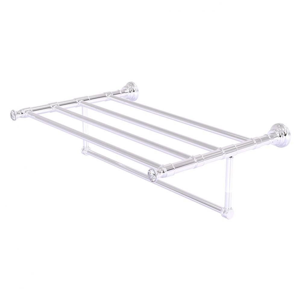 Carolina Crystal Collection 24 Inch Towel Shelf with Integrated Towel Bar - Polished Chrome
