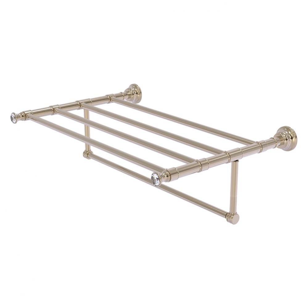 Carolina Crystal Collection 24 Inch Towel Shelf with Integrated Towel Bar - Antique Pewter