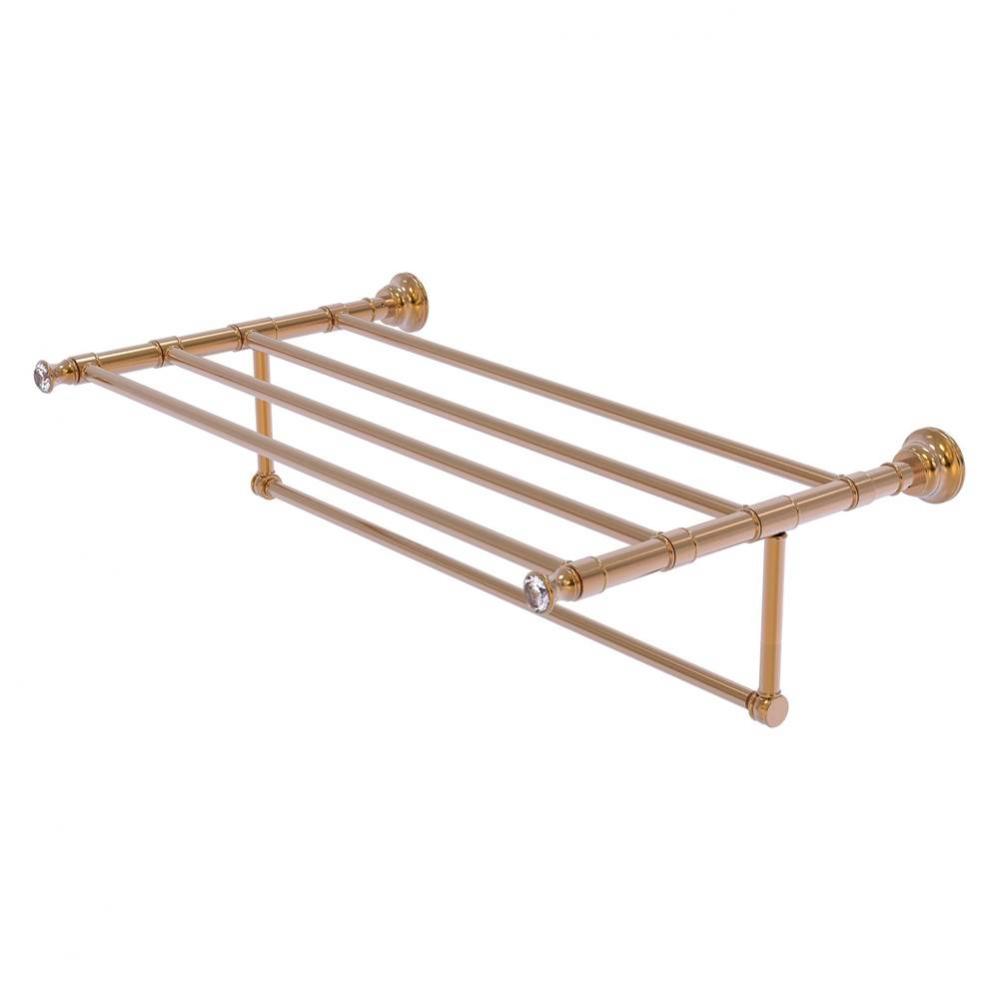 Carolina Crystal Collection 30 Inch Towel Shelf with Integrated Towel Bar - Brushed Bronze