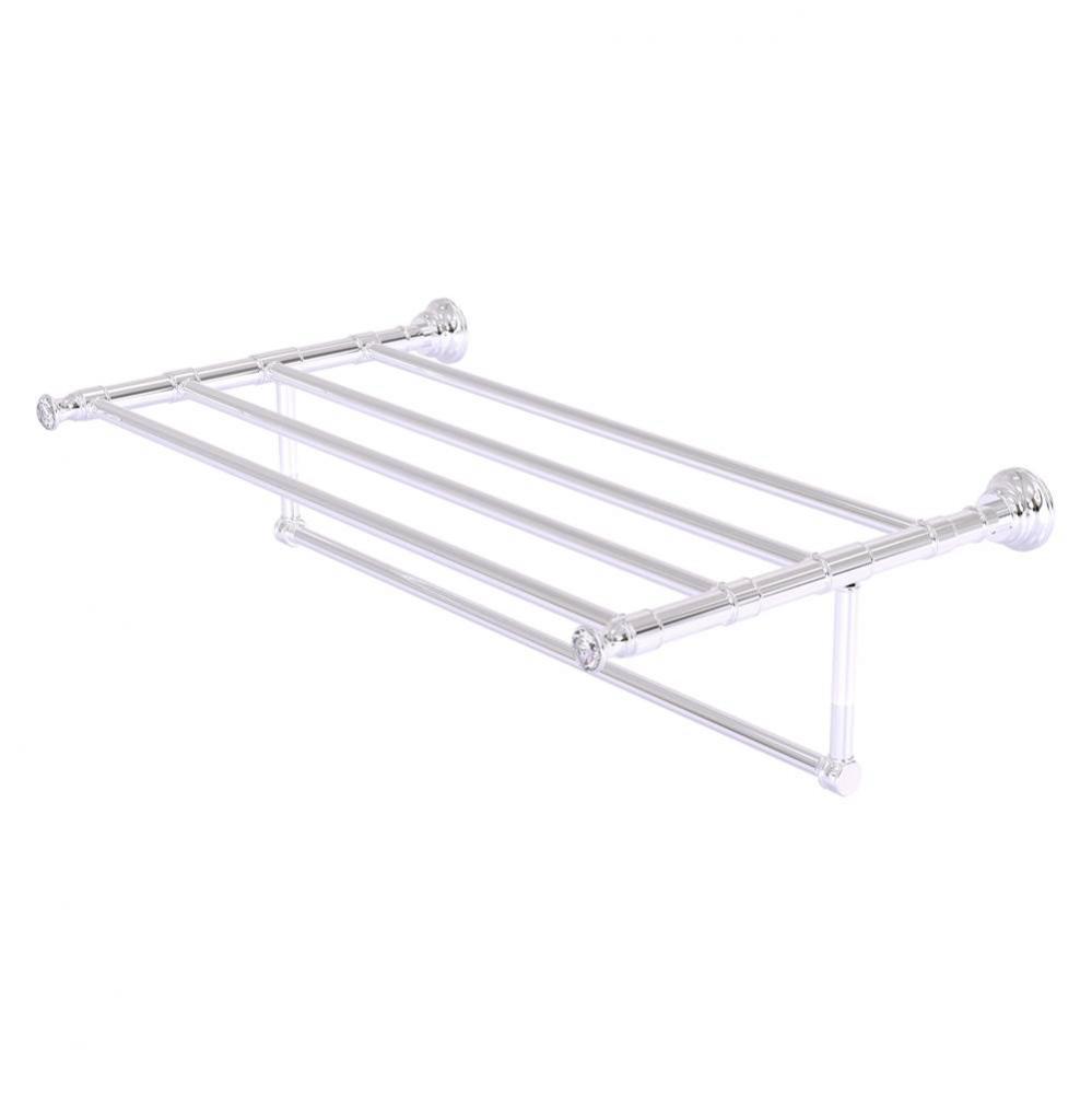 Carolina Crystal Collection 30 Inch Towel Shelf with Integrated Towel Bar - Polished Chrome