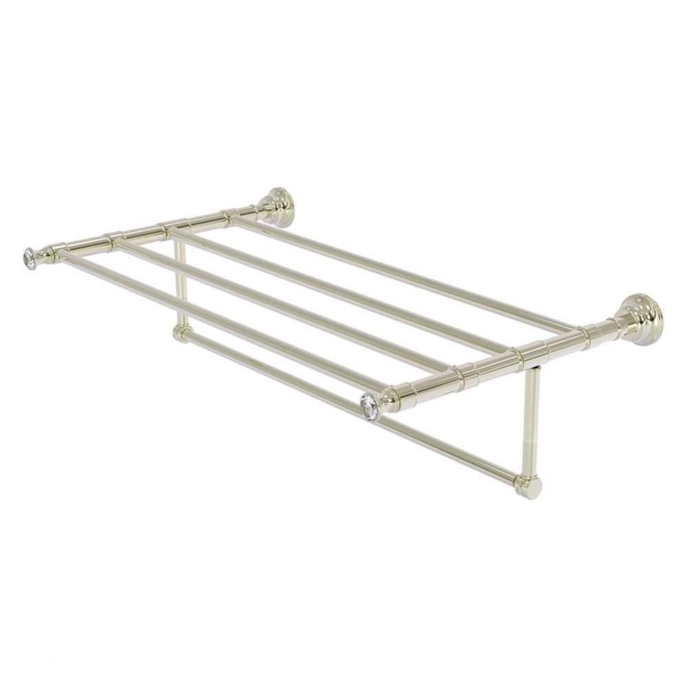 Carolina Crystal Collection 30 Inch Towel Shelf with Integrated Towel Bar - Polished Nickel