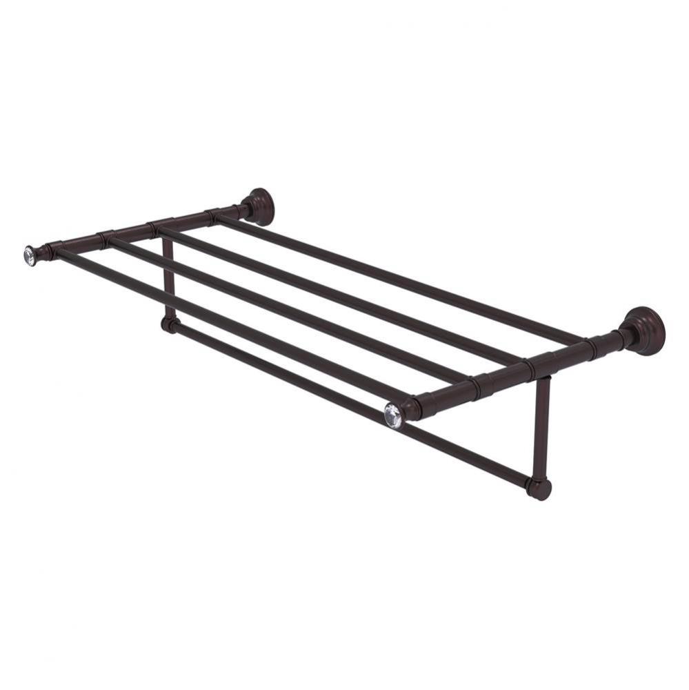 Carolina Crystal Collection 36 Inch Towel Shelf with Integrated Towel Bar - Antique Bronze