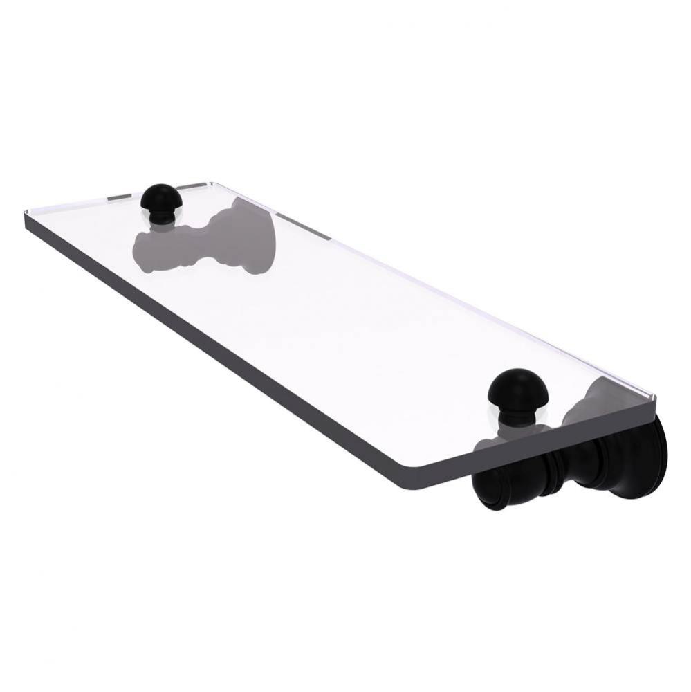 Carolina Collection 16 Inch Glass Shelf - Matte Black