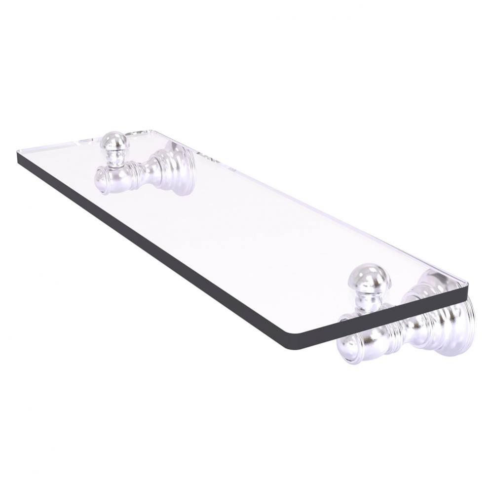 Carolina Collection 16 Inch Glass Shelf - Satin Chrome