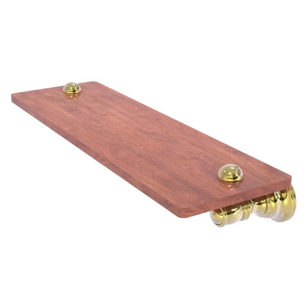 Carolina Collection 16 Inch Wood Shelf - Unlacquered Brass