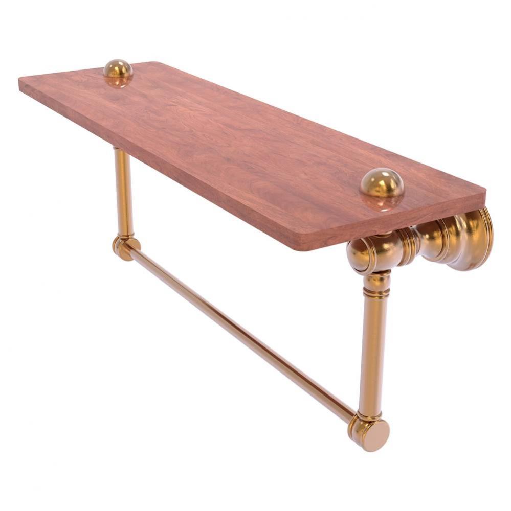 Carolina Collection 16 Inch Wood shelf with Integrated Towel Bar - Brushed Bronze
