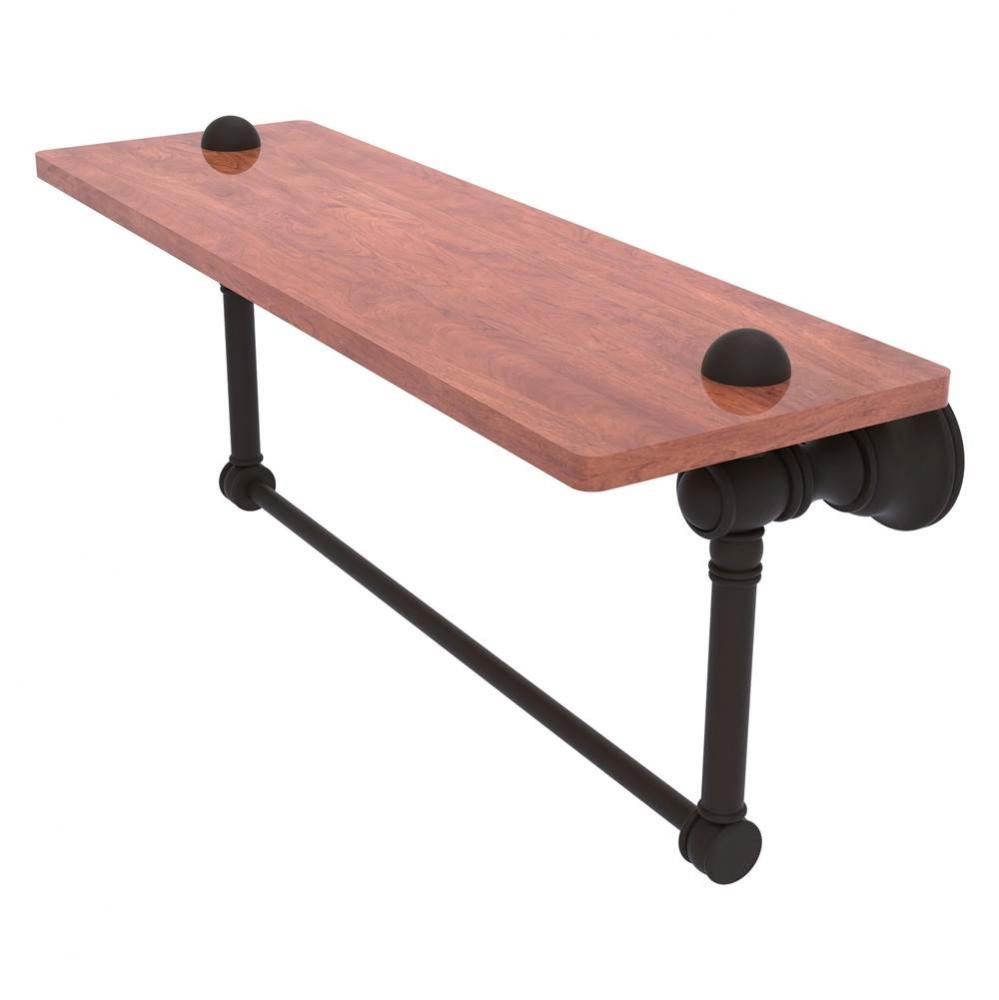 Carolina Collection 16 Inch Wood shelf with Integrated Towel Bar - Oil Rubbed Bronze