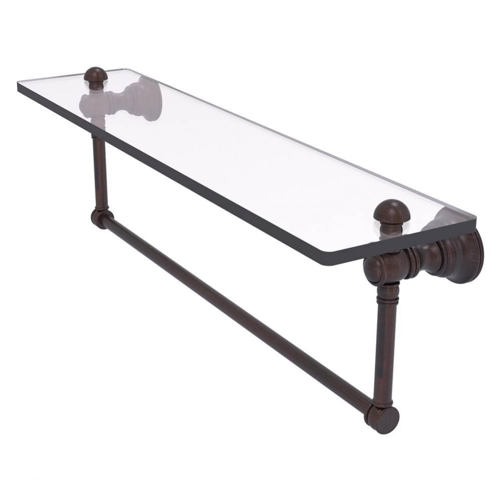 Carolina Collection 22 Inch Glass Shelf with Integrated Towel Bar - Venetian Bronze