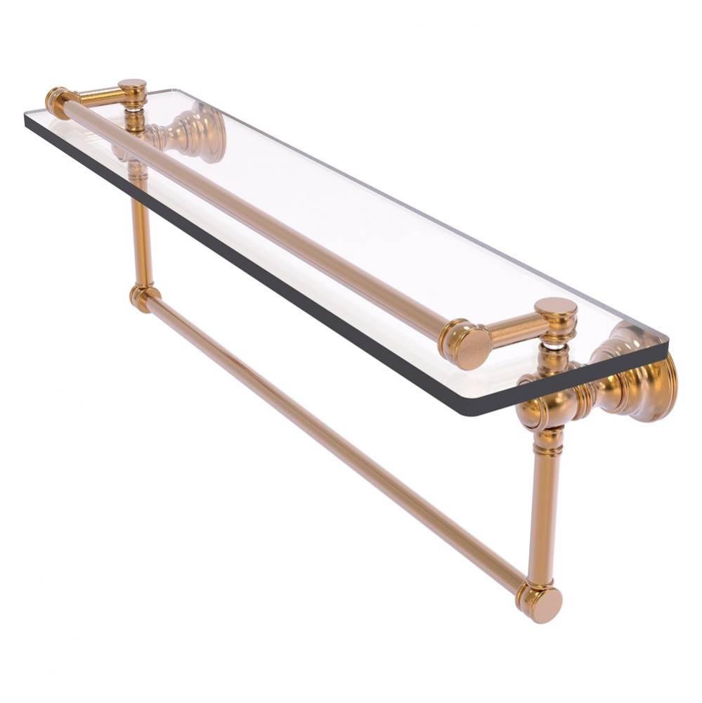 Carolina Collection 22 Inch Gallery Glass Shelf with Integrated Towel Bar - Brushed Bronze