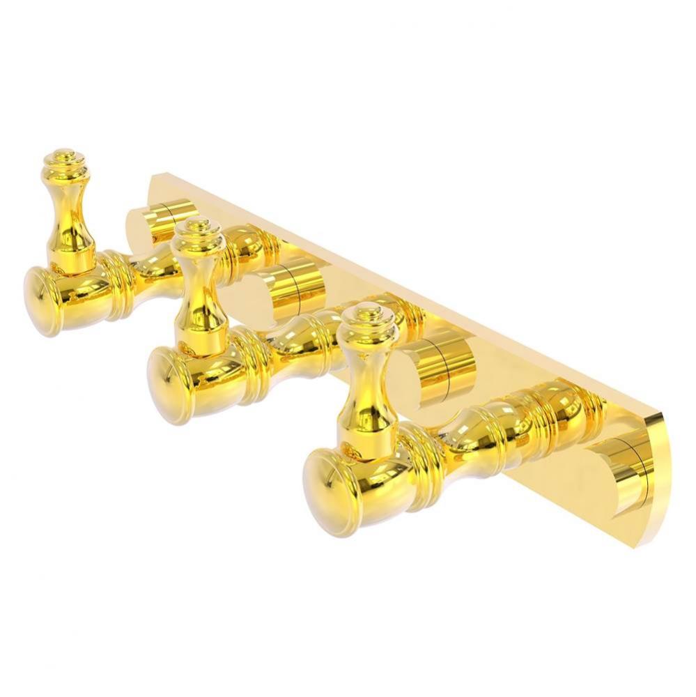 Carolina Collection 3 Position Tie and Belt Rack - Polished Brass