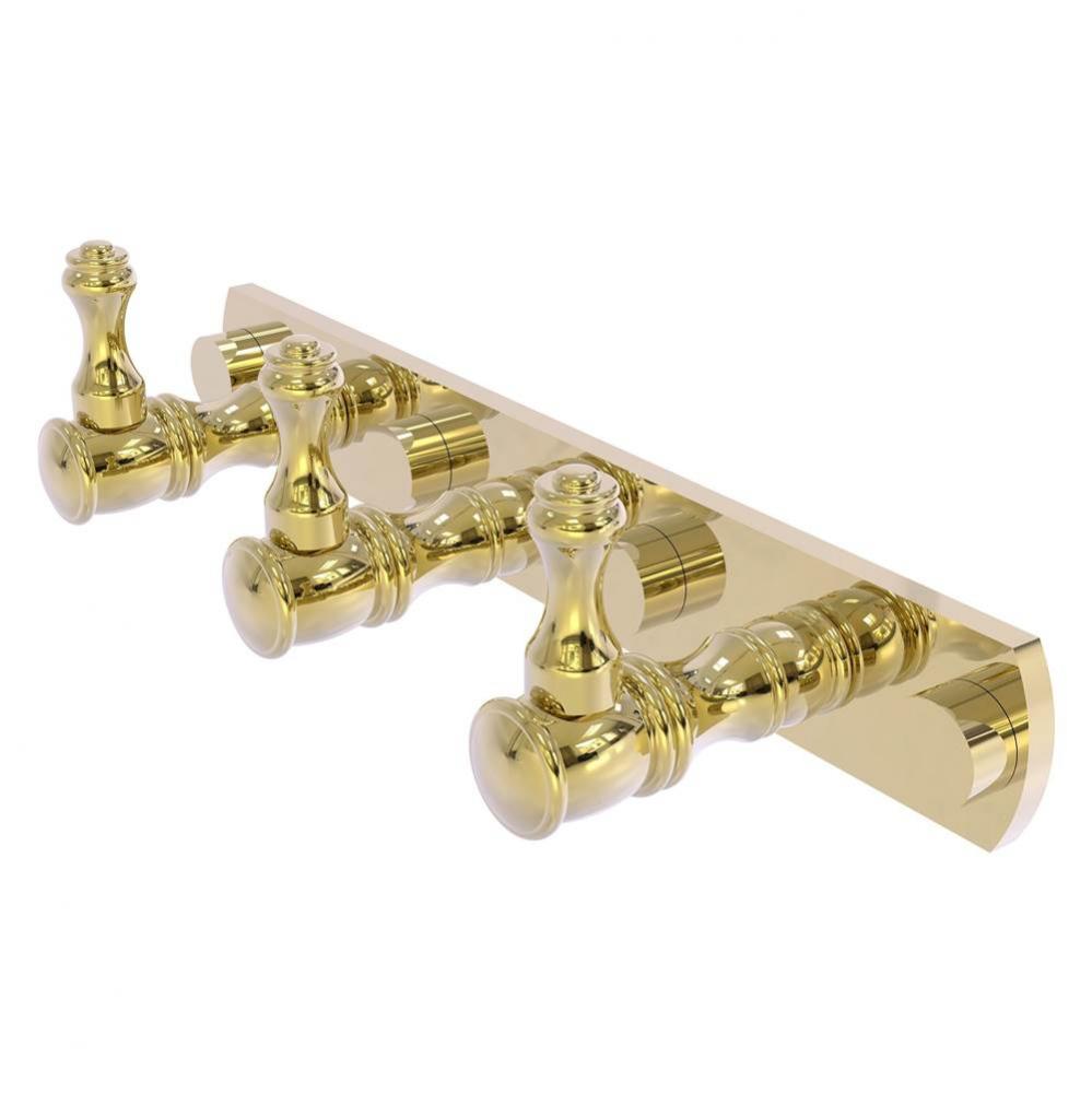 Carolina Collection 3 Position Tie and Belt Rack - Unlacquered Brass