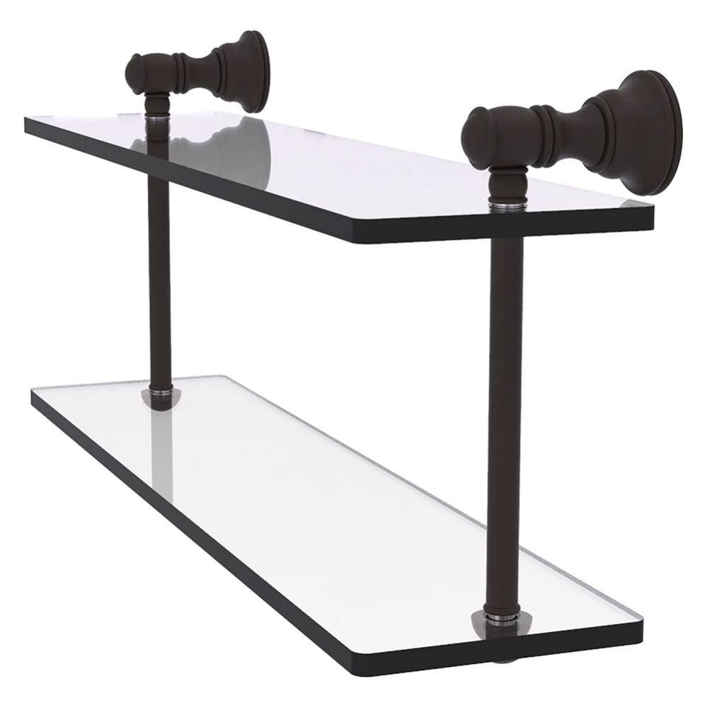 Carolina Collection 16 Inch Two Tiered Glass Shelf - Oil Rubbed Bronze