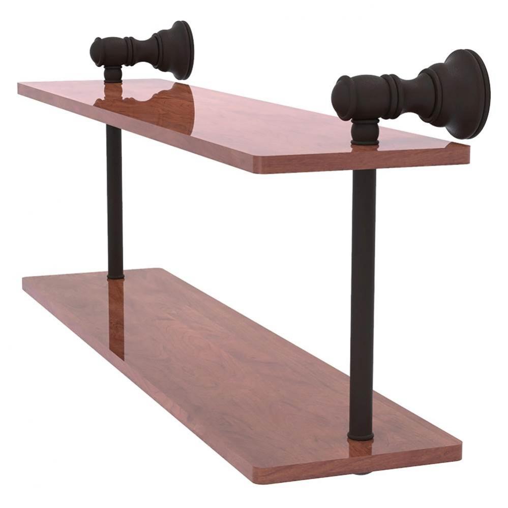 Carolina Collection 16 Inch Two Tiered Wood Shelf - Oil Rubbed Bronze