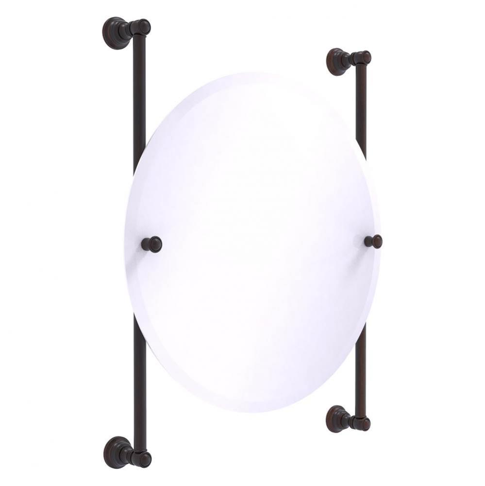 Carolina Collection Round Frameless Rail Mounted Mirror - Venetian Bronze