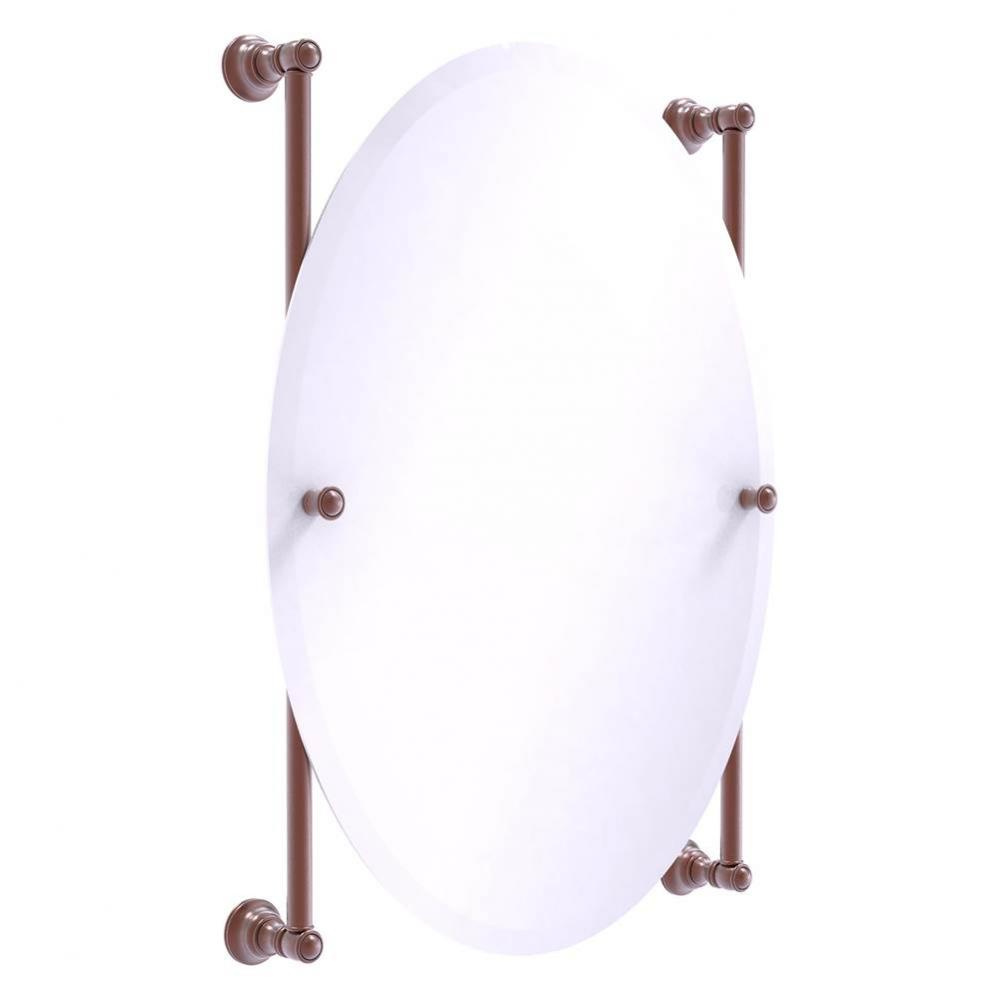 Carolina Collection Oval Frameless Rail Mounted Mirror - Antique Copper