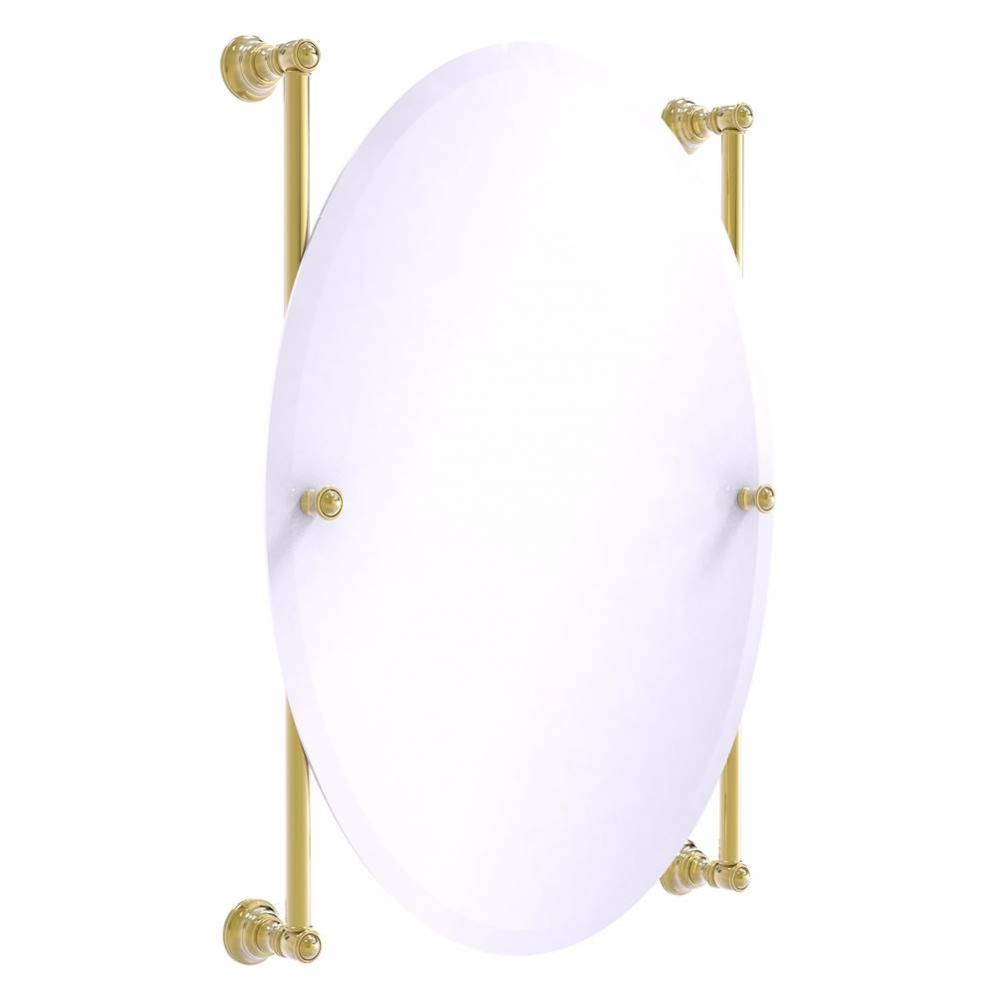 Carolina Collection Oval Frameless Rail Mounted Mirror - Unlacquered Brass