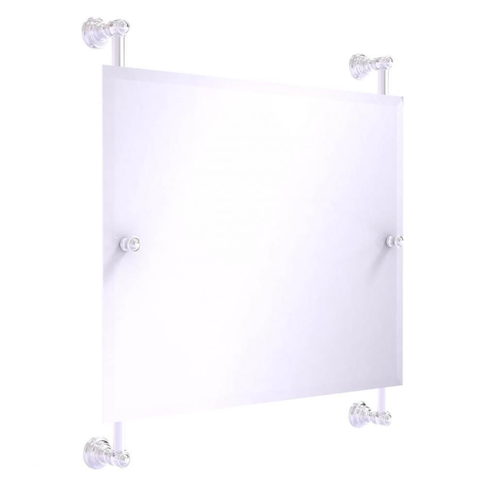 Carolina Landscape Rectangular Frameless Rail Mounted Mirror - Satin Chrome