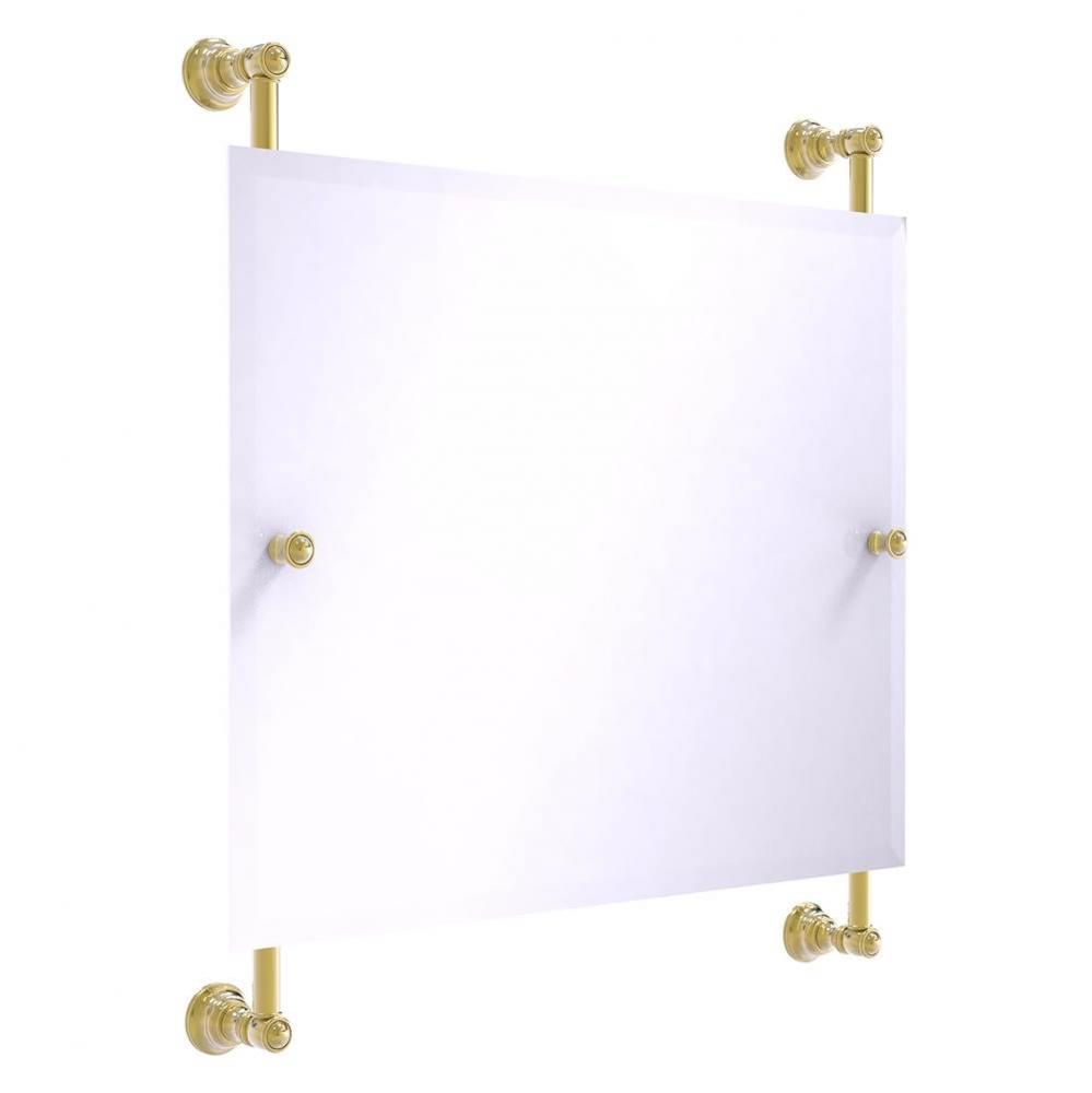 Carolina Landscape Rectangular Frameless Rail Mounted Mirror - Unlacquered Brass