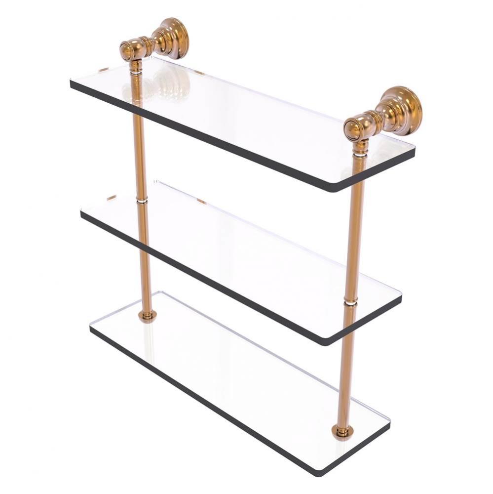 Carolina Collection 16 Inch Triple Glass Shelf - Brushed Bronze