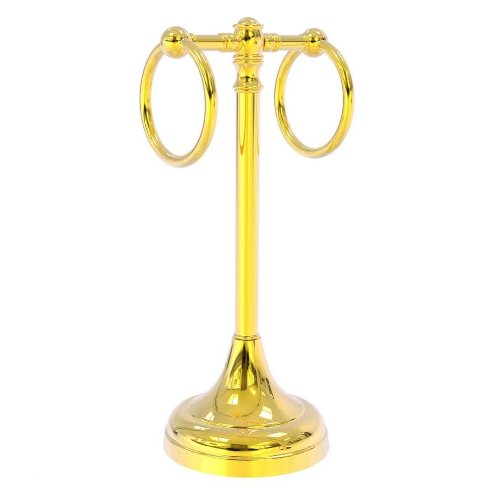 Carolina Collection 2 Ring Guest Towel Stand - Polished Brass