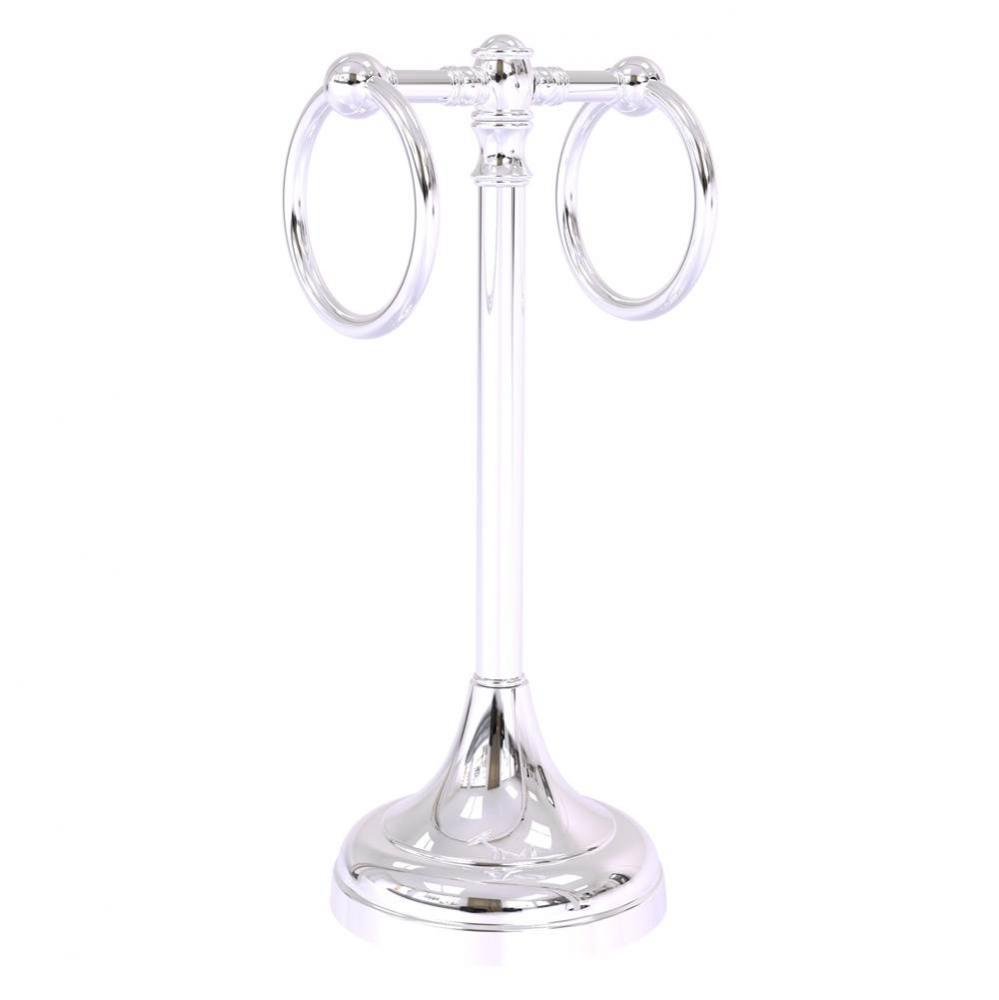 Carolina Collection 2 Ring Guest Towel Stand - Polished Chrome