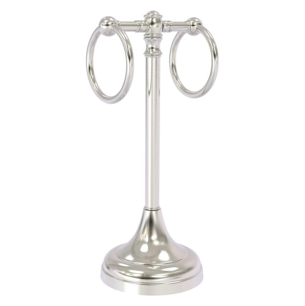 Carolina Collection 2 Ring Guest Towel Stand - Satin Nickel