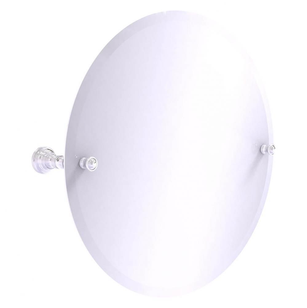 Carolina Collection Frameless Round Tilt Mirror with Beveled Edge - Polished Chrome