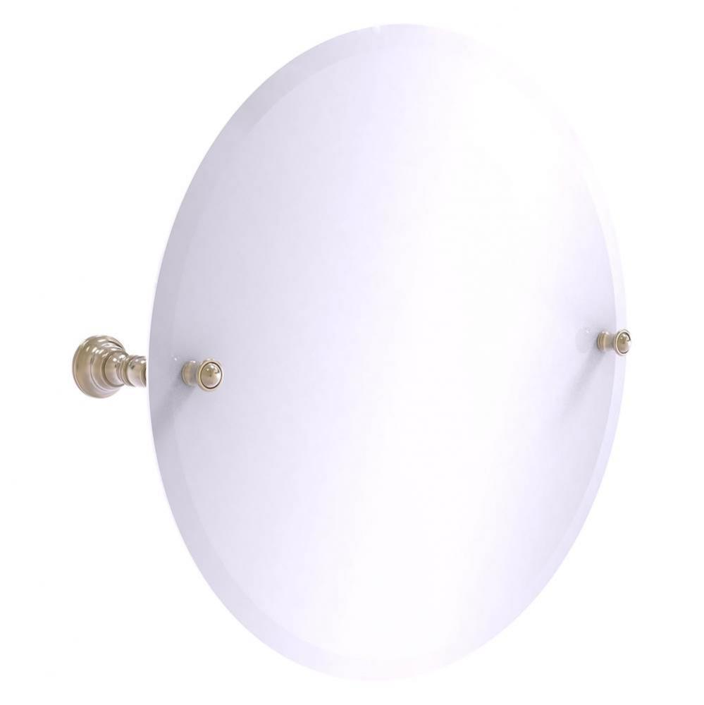 Carolina Collection Frameless Round Tilt Mirror with Beveled Edge - Antique Pewter