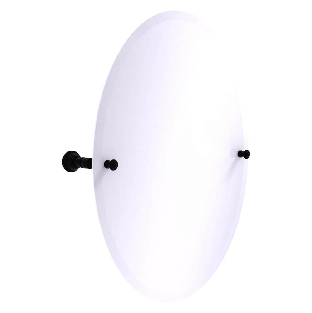 Carolina Collection Frameless Oval Tilt Mirror with Beveled Edge - Matte Black