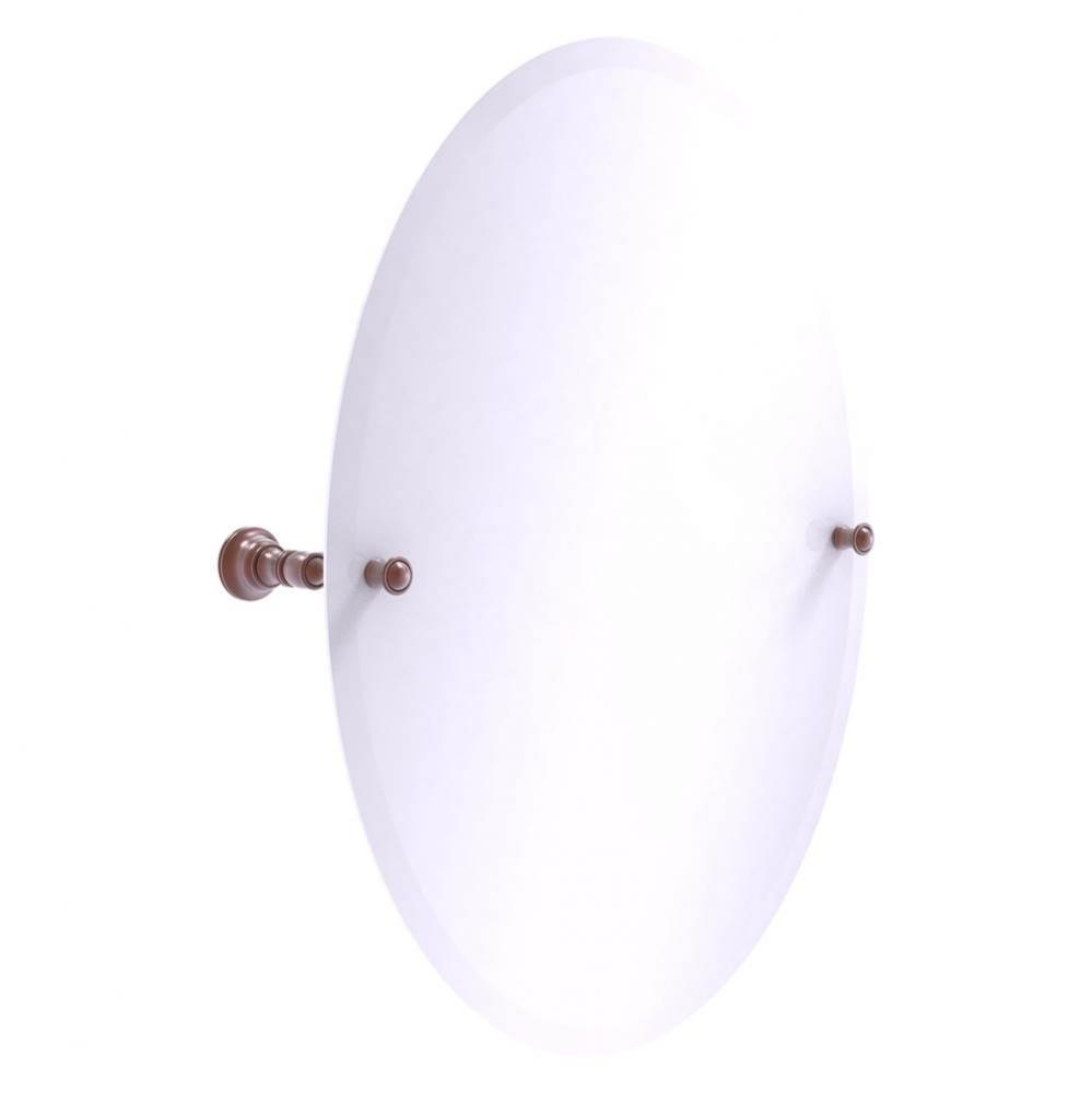 Carolina Collection Frameless Oval Tilt Mirror with Beveled Edge - Antique Copper