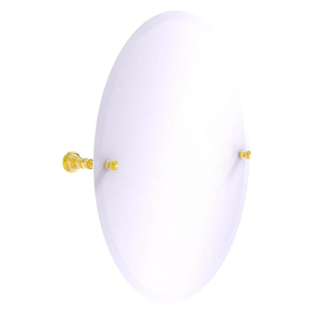 Carolina Collection Frameless Oval Tilt Mirror with Beveled Edge - Polished Brass