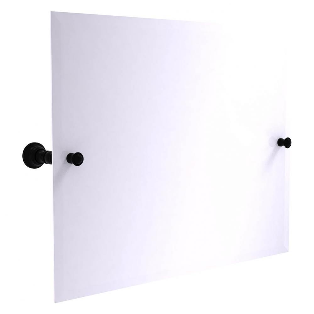 Carolina Collection Frameless Landscape Rectangular Tilt Mirror with Beveled Edge - Matte Black