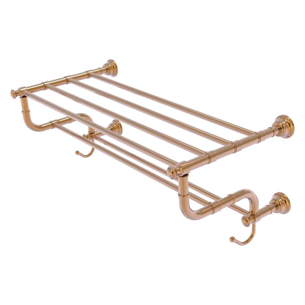 Carolina Collection 24 Inch Towel Shelf with Double Towel Bar - Brushed Bronze