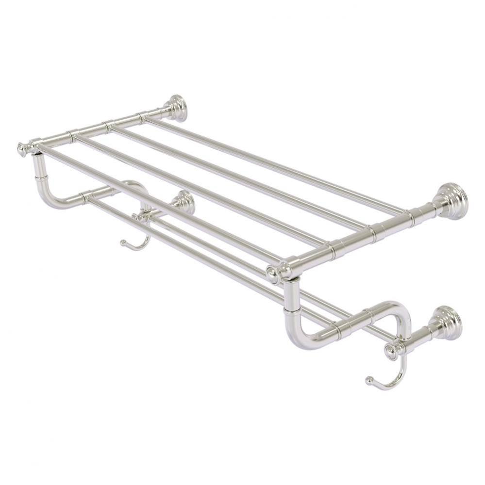 Carolina Collection 24 Inch Towel Shelf with Double Towel Bar - Satin Nickel