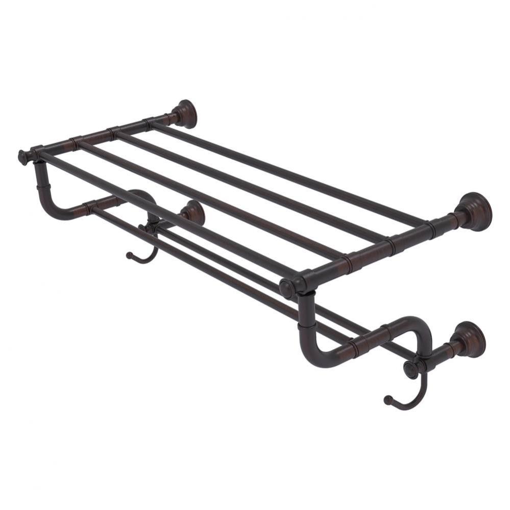 Carolina Collection 24 Inch Towel Shelf with Double Towel Bar - Venetian Bronze