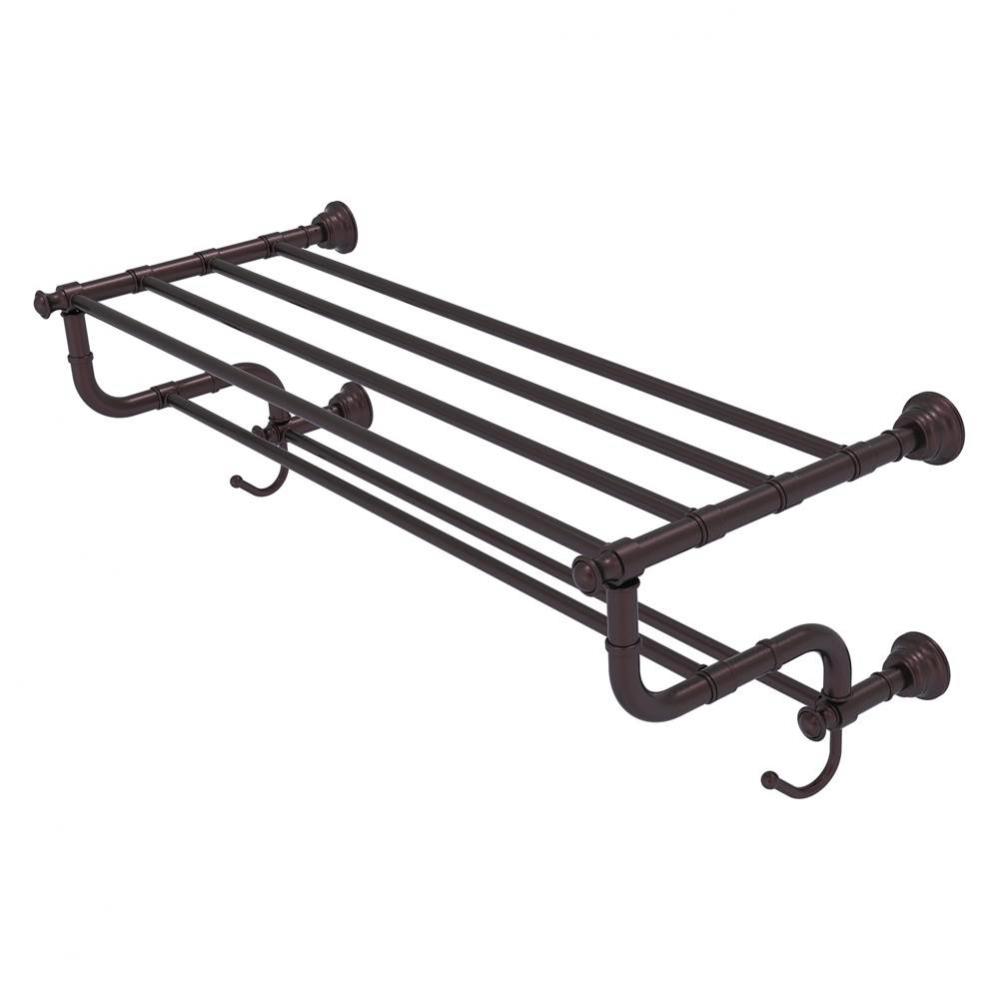 Carolina Collection 30 Inch Towel Shelf with Double Towel Bar - Antique Bronze