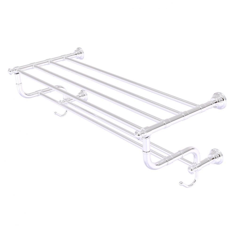 Carolina Collection 30 Inch Towel Shelf with Double Towel Bar - Polished Chrome