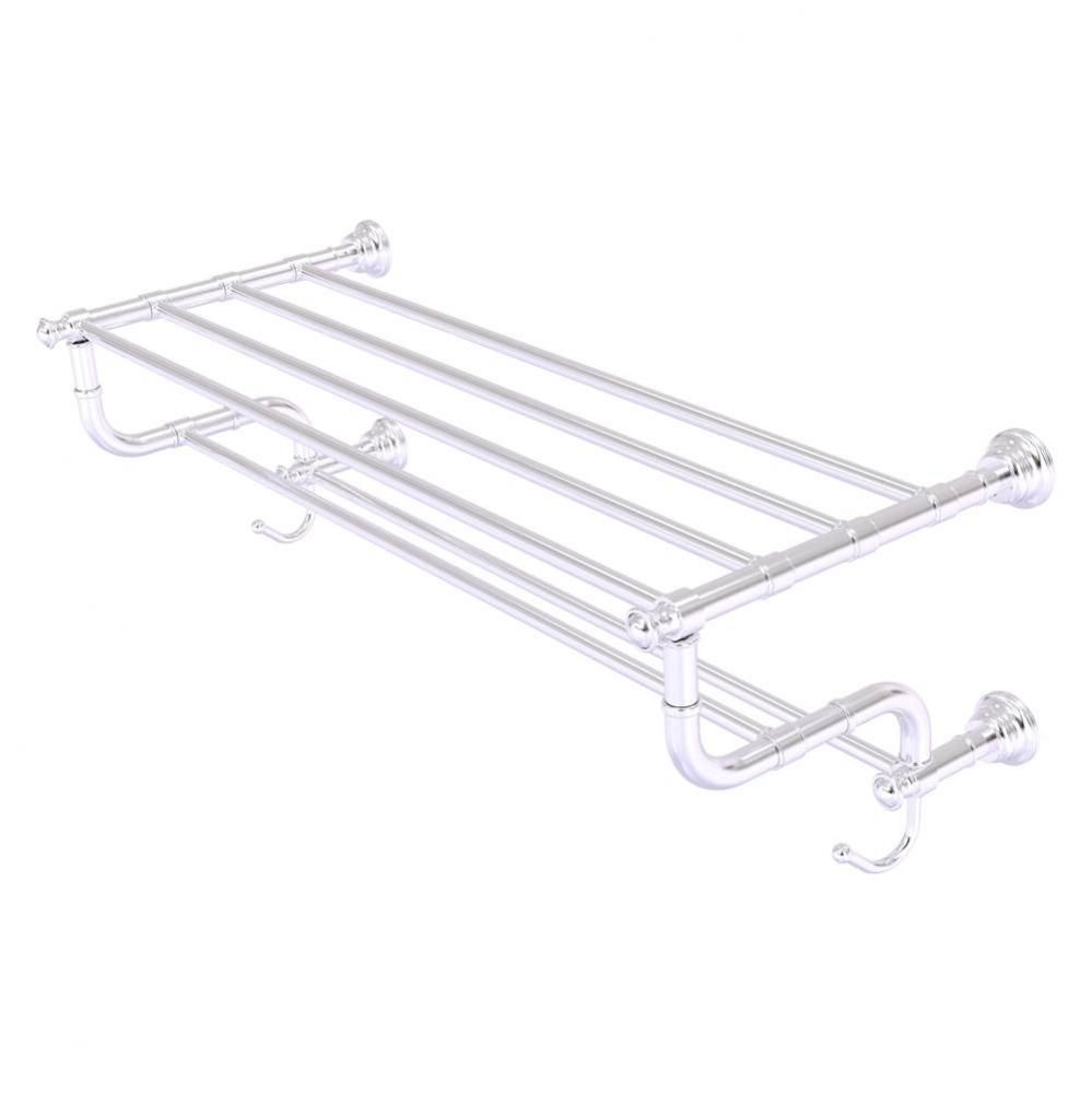 Carolina Collection 30 Inch Towel Shelf with Double Towel Bar - Satin Chrome