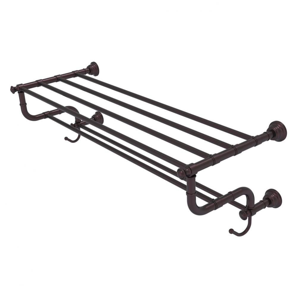 Carolina Collection 36 Inch Towel Shelf with Double Towel Bar - Antique Bronze