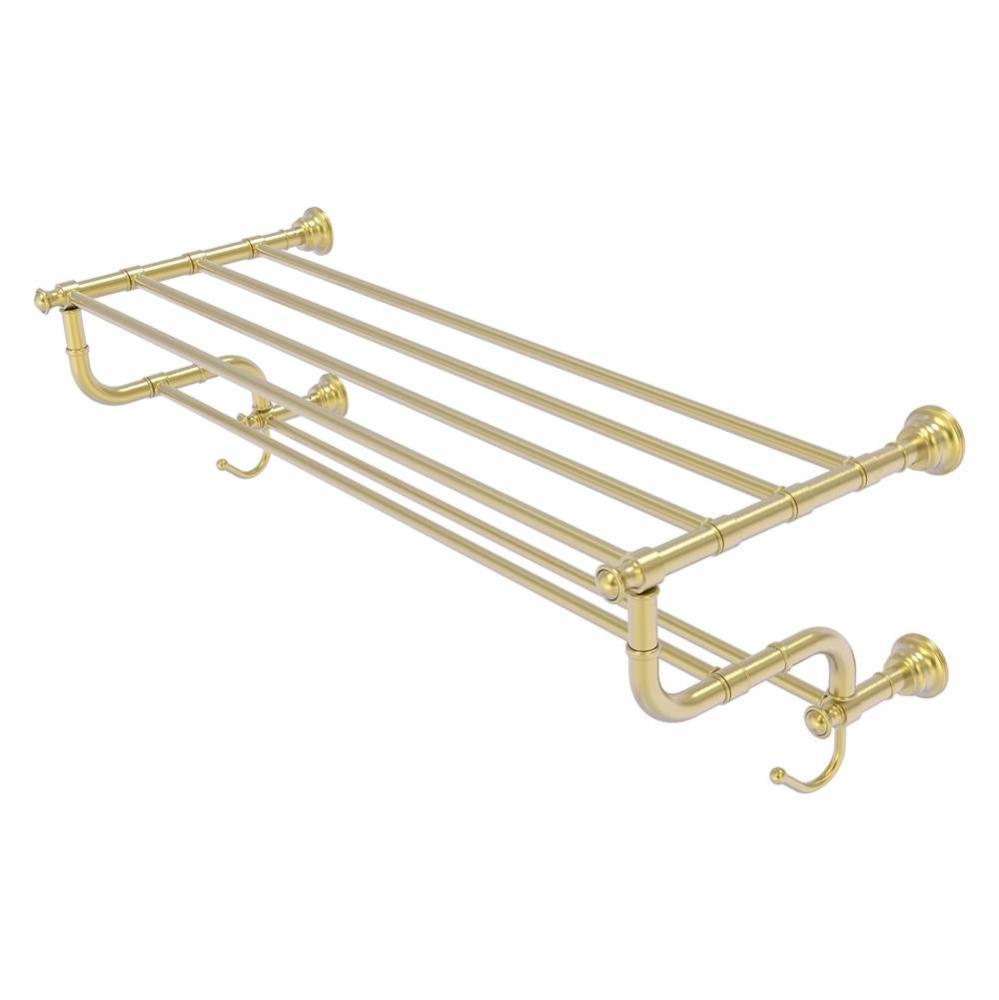 Carolina Collection 36 Inch Towel Shelf with Double Towel Bar - Satin Brass