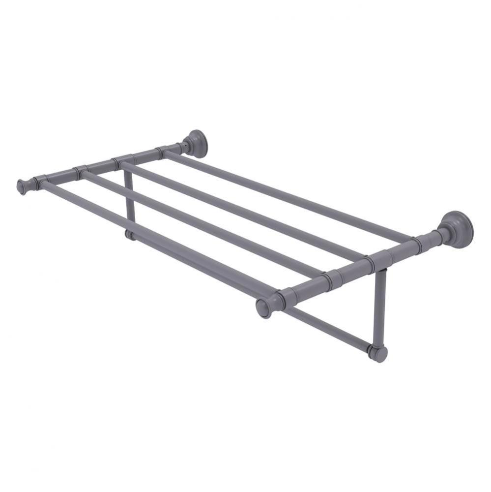Carolina Collection 30 Inch Towel Shelf with Integrated Towel Bar - Matte Gray