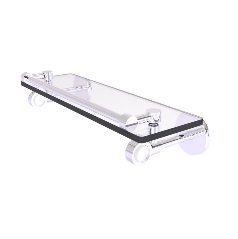 Clearview Collection 16 Inch Glass Shelf with Gallery Rail