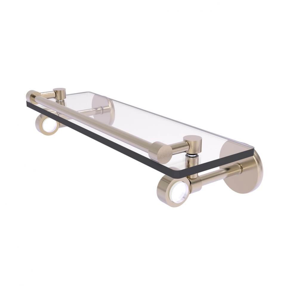 Clearview Collection 16 Inch Glass Shelf with Gallery Rail